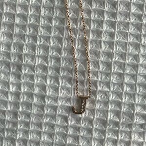 NWT Stainless Steel Gold Tone J Initial Pendant Necklace letter J